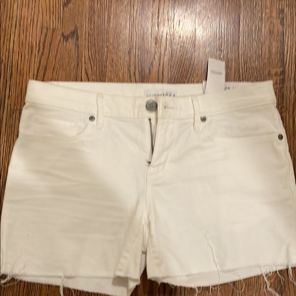 NWT Loft White Blue Jean shorts